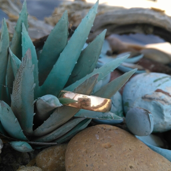 Solid 10k Yellow Gold Band Ring Sz 12 5mm Wide - Picture 6 of 11